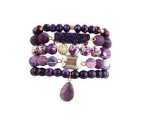 Qsvbeeqj Pulsera de Piedra Natural Pulsera Ajustable Cuentas Pulseras Mejorar La Paz Y La Autodisciplina Para Un Traje Desafiante