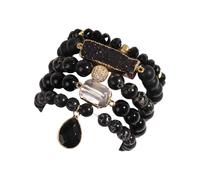 Qsvbeeqj Pulsera de Piedra Natural Pulsera Ajustable Cuentas Pulseras Mejorar La Paz Y La Autodisciplina Para Un Traje Desafiante