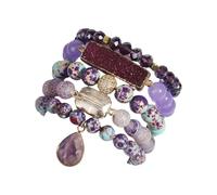 Qsvbeeqj Pulsera de Piedra Natural Pulsera Ajustable Cuentas Pulseras Mejorar La Paz Y La Autodisciplina Para Un Traje Desafiante