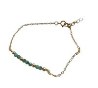 Qsvbeeqj Pulsera de piedras natales de cristal natural facetado de 3 mm ajustable 17 cm+5 cm ligero 4G perla para todas las ocasiones faceed amatista turca estiramiento, talla única, como se describe