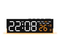 Qsvbeeqj Reloj despertador digital para dormitorio, reloj de escritorio con temperatura del día de la semana, para mesita de noche, relojes digitales LED, relojes para dormitorio
