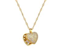 Qsvbeeqj Sofisticado collar con colgante de perlas y conchas en forma de corazón, accesorio para ropa de noche y evento formal