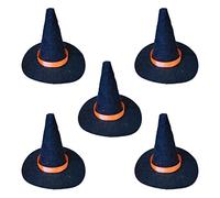 Qsvbeeqj Sombreros de bruja y escoba, sombreros de bruja pequeños para manualidades, decoración de sombrero de bruja, suministros de manualidades, sombrero de bruja