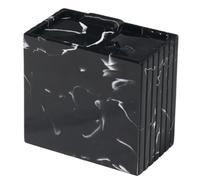 Qsvbeeqj Soporte decorativo para palillos de dientes y estuche de hisopo de algodón, caja de resina con patrón de mármol para uso en mesa de hotel, caja organizadora de hisopos de algodón de resina