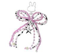 Qsvbeeqj Star/Cats Paws Llavero Para Mujeres Bolso Moda Encanto Perlas Accesorios Llavero Regalos de San Valentín Llavero de Coche Lindo Estrella/Gato Patas Perlas Arcos Soporte de Llaves, a