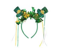 Qsvbeeqj StPatricks - Diadema con temática navideña para adultos y niños de todas las edades, antideslizante, tréboles brillantes, aro para el pelo para fiestas