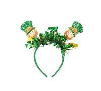 Qsvbeeqj StPatricks - Diadema con temática navideña para adultos y niños de todas las edades, antideslizante, tréboles brillantes, aro para el pelo para fiestas