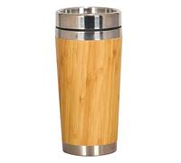 Qsvbeeqj Taza de café con aislamiento de madera de acero inoxidable para viajes, camping, botella con tapa, taza de café y té aislada de madera