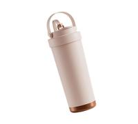 Qsvbeeqj Taza de café de cerámica para mujer, gran capacidad, doble capa, aislada, botella de agua de paja, latas de fuga, bebidas, lavaplatos, botella de agua revestida de cerámica segura