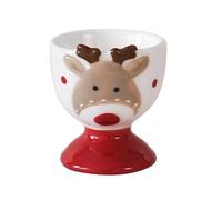 Qsvbeeqj Taza de cerámica para huevos de Papá Noel/ciervo de Navidad, pequeña taza de vino, elegante vaso de porcelana, decoración de mesa de vacaciones