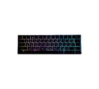 Qsvbeeqj Teclado con cable USB de 61 teclas, teclados de membrana de sensación mecánica para PC, portátil, computadora, viajes, oficina