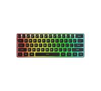 Qsvbeeqj Teclado con cable USB de 61 teclas, teclados de membrana de sensación mecánica para PC, portátil, computadora, viajes, oficina