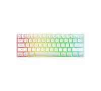 Qsvbeeqj Teclado con cable USB de 61 teclas, teclados de membrana de sensación mecánica para PC, portátil, computadora, viajes, oficina