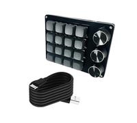 Qsvbeeqj Teclado macro portátil de 16 teclas con diales programables para controles avanzados de juegos y teclados de gestión multimedia, teclados macro programables