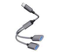 Qsvbeeqj Tipo C macho a 2 USB hembra cable adaptador USB OTG cable convertidor de cable multiconcentrador de carga de datos cubo de escritorio