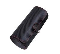 Qsvbeeqj Travel Watch Case Roll Organizadores Accesorios para Hombres PU Cuero Soporte de Pantalla con 3 Ranuras Elegante Patrón Tejido a Mano