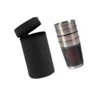 Qsvbeeqj Vasos de chupito de acero elegantes vasos con cubierta de cuero 30/70/180 ml taza de capacidad para disfrutar de bebidas de viaje