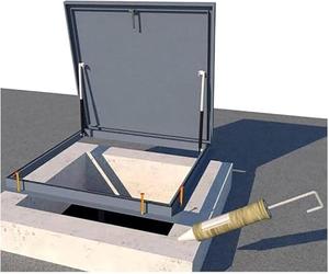 QSVPWNCBN Puerta de Techo de Acero galvanizado con Amortiguador de Gas y Sello de Goma, Seguridad Resistente para Mantenimiento y Acceso de ventilación.