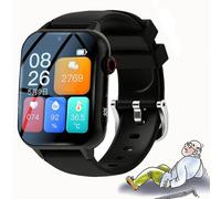 QSWLHLYY Reloj Inteligente para Personas Mayores, con Alerta De CaíDas Y Rastreador GPS, con FuncióN De Llamada Y Videollamada, Pantalla De 1.83", BateríA De 830 Mah Black