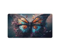 QSYFNBZL Alfombrilla de ratón Grande con Bordes cosidos y diseño de Mariposas de Colores 40x75cm Base de Goma Antideslizante extendida para Oficina y hogar