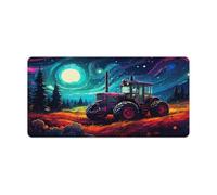 QSYFNBZL Alfombrilla de ratón Grande con Foto de un Tractor en un Campo Espacial 30x60cm Bordes cosidos antideshilachados Base de Goma Antideslizante precisión y Velocidad mejoradas