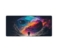 QSYFNBZL Alfombrilla de ratón Grande Lost in The Lunar Light 40x90cm Bordes cosidos antideshilachados Base de Goma Antideslizante Mayor precisión y Velocidad