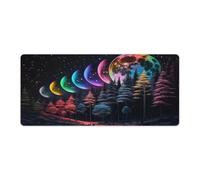QSYFNBZL Alfombrilla de ratón Mystic Rainbow Moon Forest extendida 40x90cm para Escritorio con sensores de Gaming Baja fricción Antideslizante Accesorios para Mac y PC