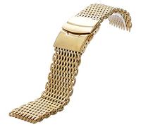 QSYJCCXD 18 mm 20 mm 22 mm Band de reloj de 24 mm Fashion Golden Color Web Sculp Watch Reemplazo de correa para hombres Mujeres +2 Pulseras de barras de primavera