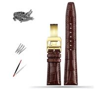 QSYJCCXD 20 mm 21 mm 22 mm Crocodile Skin Ratch Band Reemplazo para IWC Portugieser Porotfino Family Pilot's Relojes Strap Pleging Hebilla