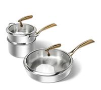 QSYJCCXD 316 Pan de Acero Inoxidable Freing Pan antiadridia Freing Milk Pan multifunción Señora de gachas de gachas