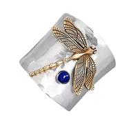 QSYJCCXD Anillo de boho para mujeres Ring de zafiro Dragonfys con diamantes Joyas de moda simple Accesorios populares Regalos de cumpleaños