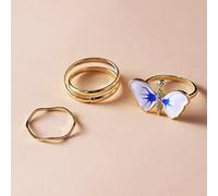 QSYJCCXD Anillo de mariposa joyería de metal anillo de goteo de goteo