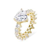 QSYJCCXD Anillo de moissanite de oro de oro de 14k, anillo de compromiso de mujeres estilo hip-hop, un símbolo de amor y compromiso