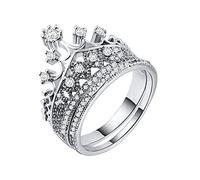 QSYJCCXD Anillos de joyería para mujeres niñas, anillo de bling de hip hop hop femenino anillos de compromiso de boda de acero inoxidable para mujeres joyas joyas joyas día de día