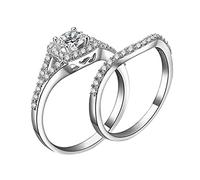 QSYJCCXD Anillos de mujeres promesa de compromiso de boda Anillos de los dedos Vintage Boho Fashion Rings Regalos de cumpleaños de joyas