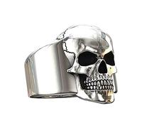 QSYJCCXD Anillos góticos, anillo de calavera para hombres Góticos acero inoxidable Biker motociclista Banda de joyas Regalos de Navidad para novia Ocasión especial Anillos casuales