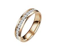 QSYJCCXD Anillos para mujer, dos filas de anillos de diamantes completos, anillos universales para hombres y mujeres, regalos de aniversario, día de San Valentín, para niñas y mujeres