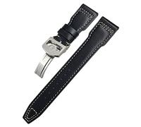 QSYJCCXD Banda de reloj de cuero genuina de 21 mm para IWC Big Pilot Watch Mark 18 Spitfire Top Gun Hamilton Cowhide Strap Store