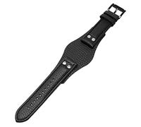 QSYJCCXD Banda de reloj de cuero genuina para fósil CH2592 CH2564 CH2565 CH2891CH3051 Muñeca de 22 mm Correa de bandeja para hombres con estilo de remaches (color: negro negro, tamaño: 22 mm)