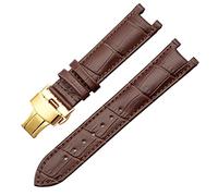 QSYJCCXD Banda de reloj de cuero genuina para GC 22 * 13 mm 20 * 11 mm Correa con muescas Hedsptain Increed Butterfly Buckle Bebol
