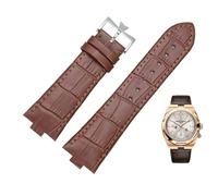 QSYJCCXD Banda de reloj de cuero genuina para Vacheron Constantin Overseas Series 4500V 5500V P47040 STARE HOMBRE DE ACUERNO ACERO INOXIDABLE CORTE 25-8 mm