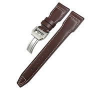QSYJCCXD Banda de reloj de cuero genuino de 20 mm para IWC Big Pilot Watch Mark 18 Spitfire Top Gun Hamilton Cowhide Strap Store