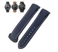 QSYJCCXD Banda de reloj de goma 22 mm 20 mm Correa de silicona de extremo curvo para Omega X Watch Seamaster Speedmaster At150 de Ville Fabric Watch Strap