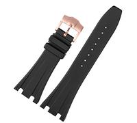 QSYJCCXD Banda de reloj de goma de silicona negra para Audemars para Piguet Strap 28 mm Watch AP Band Herramientas de mariposa para hombres