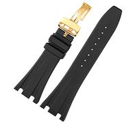 QSYJCCXD Banda de reloj de goma de silicona negra para Audemars para Piguet Strap 28 mm Watch AP Band Herramientas de mariposa para hombres