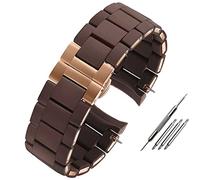 QSYJCCXD Banda de reloj de goma de silicona para AR5890 AR5889 AR5858 AR5920 AR5868 AR8023 HOMBRE 23 mm Mujer 20 mm de acero en la banda de vigilancia de goma Pulsera