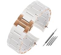 QSYJCCXD Banda de reloj de goma de silicona para AR5890 AR5889 AR5858 AR5920 AR5868 AR8023 HOMBRE 23 mm Mujer 20 mm de acero en la banda de vigilancia de goma Pulsera