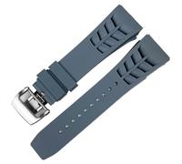 QSYJCCXD Banda de reloj de silicona de goma de 25 mm para Richard Mille Strap Store de acero inoxidable Correo de hebilla de hebilla Accesorios azul