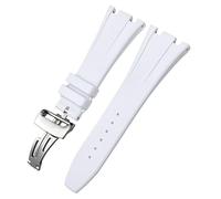 QSYJCCXD Banda de vigilancia de goma fluoria de 27 mm para Audemars AP Piguet Royal Oak Offshore Soft FKM Silicone Watch Strap Mens Pulsera