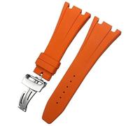 QSYJCCXD Banda de vigilancia de goma fluoria de 27 mm para Audemars AP Piguet Royal Oak Offshore Soft FKM Silicone Watch Strap Mens Pulsera